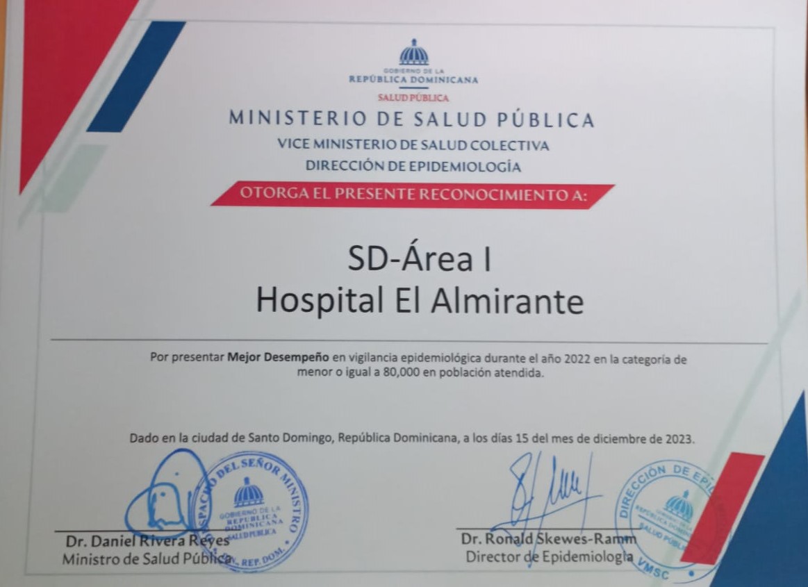Read more about the article Hospital el Almirante es reconocido por el Ministerio de Salud Publica.
